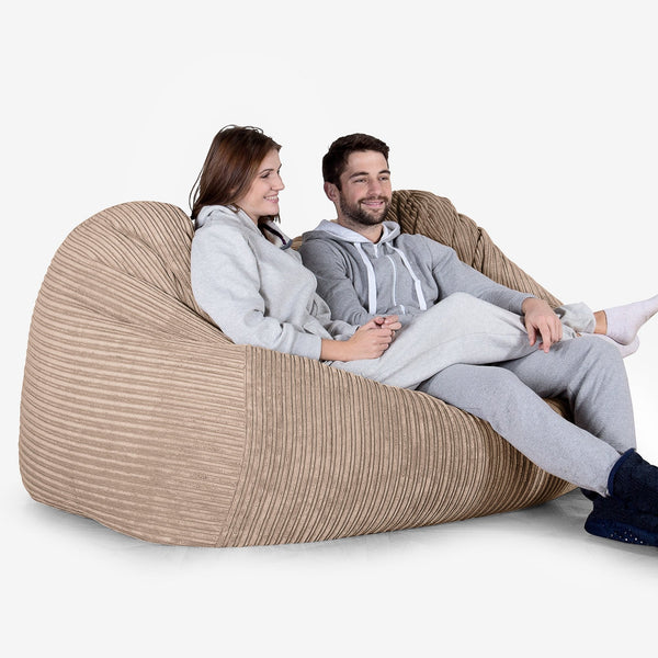 Stor Saccosäck Soffa - Klassisk Manchestertyg Sandfärgad 02