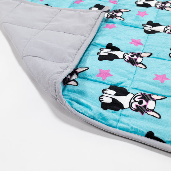 Tyngdfilt för Barn - Flanellfleece Mops 02