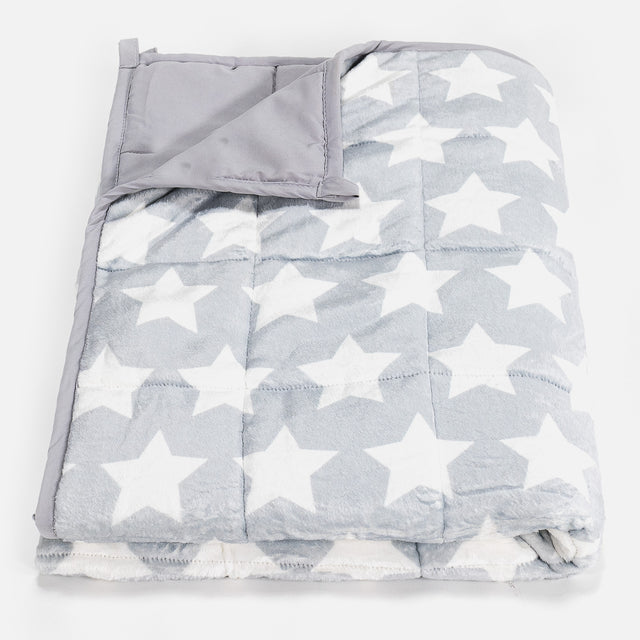 Tyngdfilt för Barn - Flanellfleece Stjärnor Grå 01