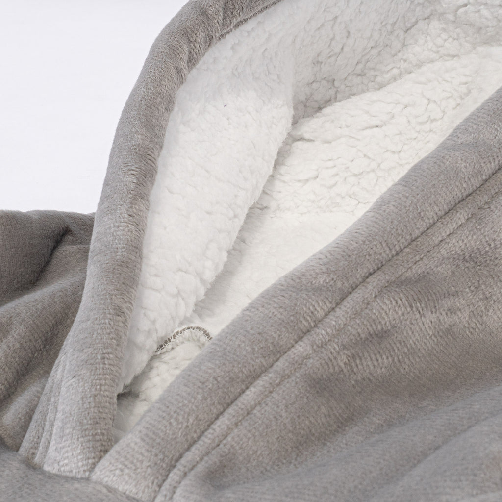 Oversized Hoodie-filt för Vuxna - Minky Grå 05