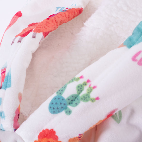 Oversized Hoodie-filt för Vuxna - Minky Lama 05