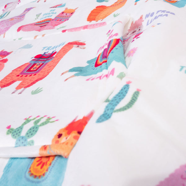 Oversized Hoodie-filt för Vuxna - Minky Lama Fabric Close-up Image