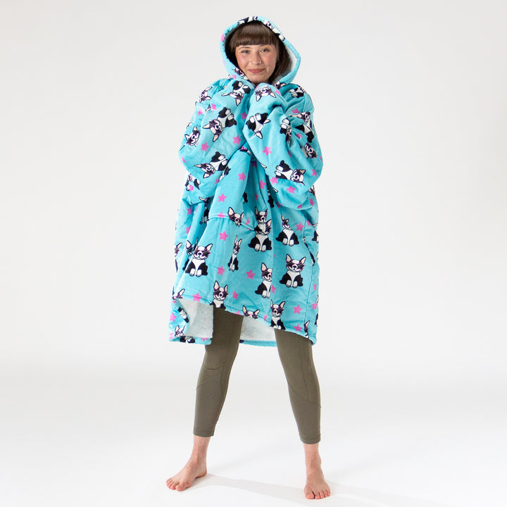 Oversized Hoodie-filt för Vuxna - Minky Mops 02