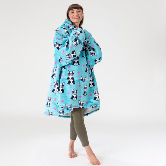 Oversized Hoodie-filt för Vuxna - Minky Mops 04