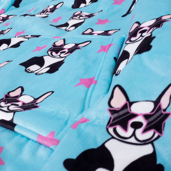 Oversized Hoodie-filt för Vuxna - Minky Mops 05