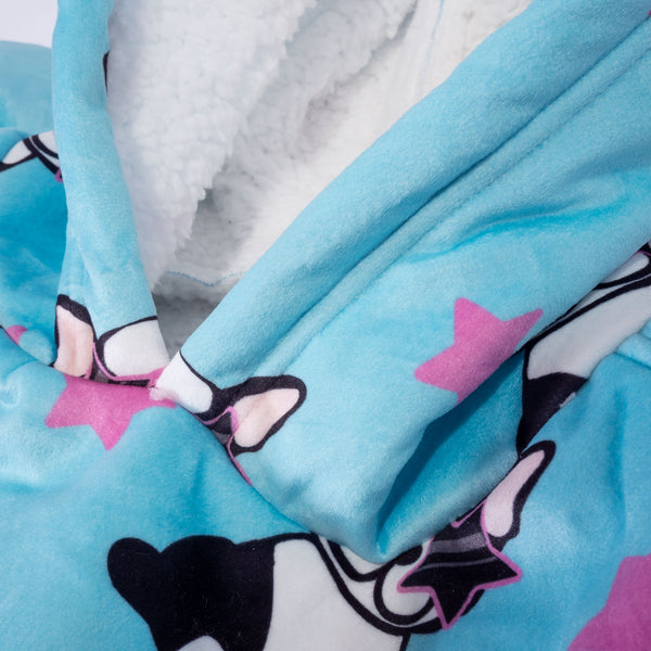 Oversized Hoodie-filt för Vuxna - Minky Mops Fabric Close-up Image