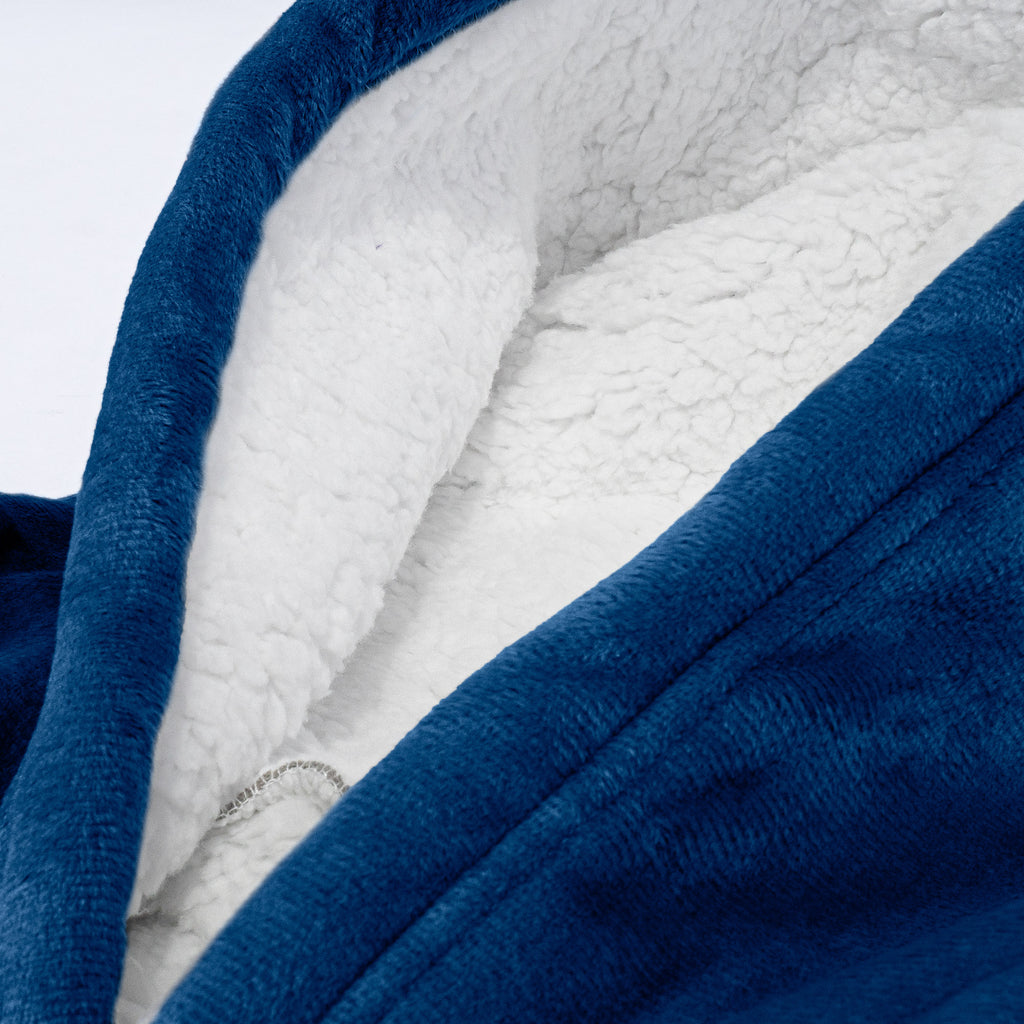 Oversized Hoodie-filt för Vuxna - Minky Mörkblå 06