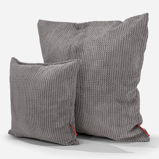 Kudde 47 x 47cm - Pom-pom Mörkgrå 02