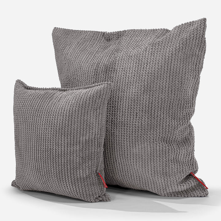 Kudde 47 x 47cm - Pom-pom Mörkgrå 02