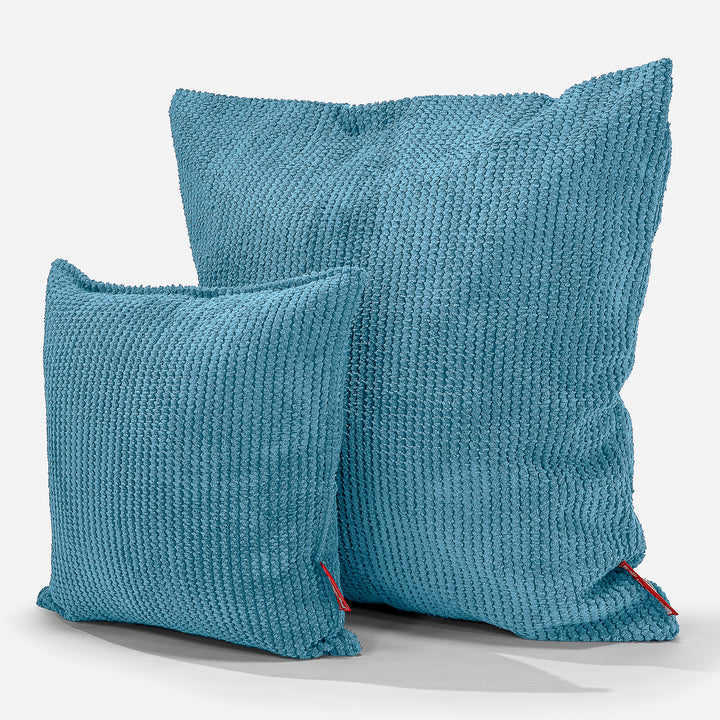 Kudde 47 x 47cm - Pom-pom Turkos 02