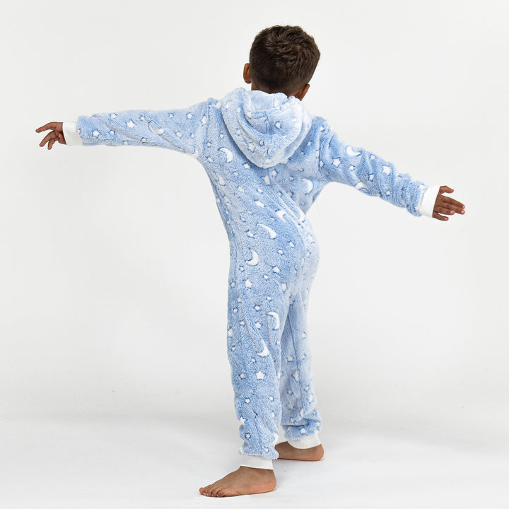 Onesie i Fleece för Barn - Måne och Stjärnor 03