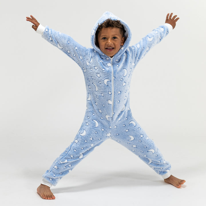 Onesie i Fleece för Barn - Måne och Stjärnor 04