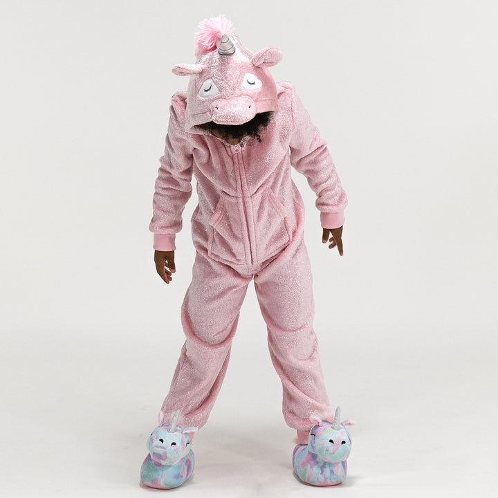 Onesie i Fleece med Djur för Barn - Enhörning 04