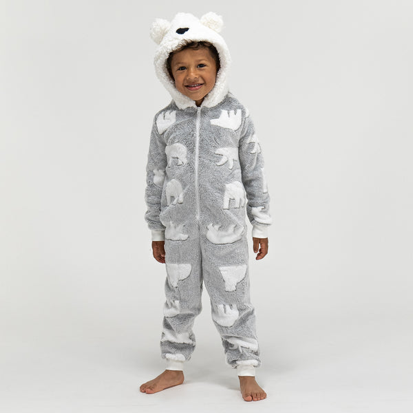 Onesie i Fleece med Djur för Barn - Isbjörn 01