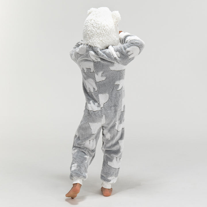 Onesie i Fleece med Djur för Barn - Isbjörn 05