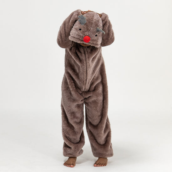 Onesie i Fleece med Djur för Barn - Ren 01