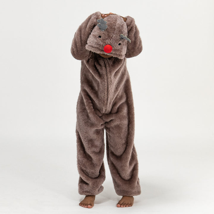 Onesie i Fleece med Djur för Barn - Ren 01