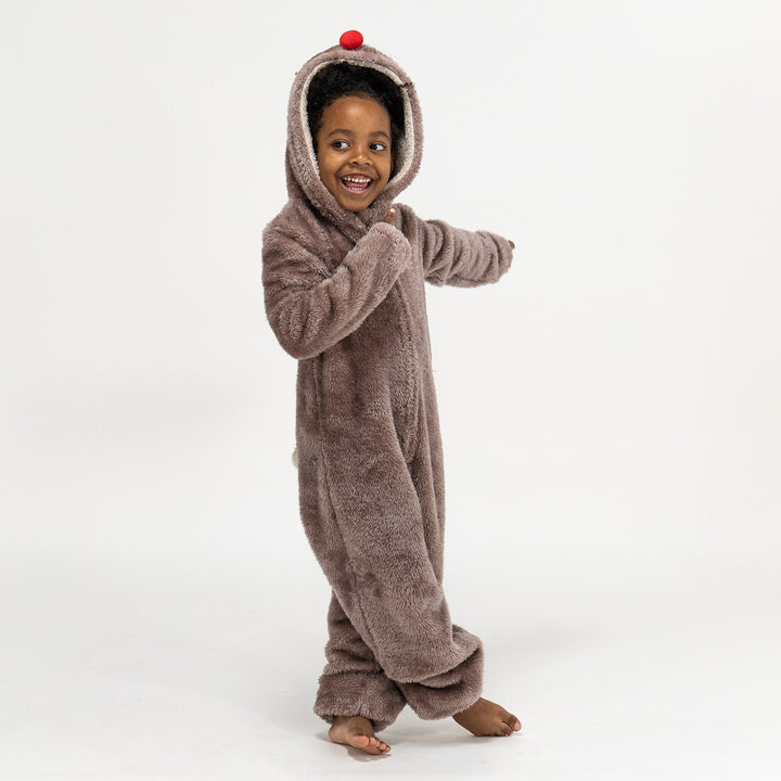 Onesie i Fleece med Djur för Barn - Ren 03