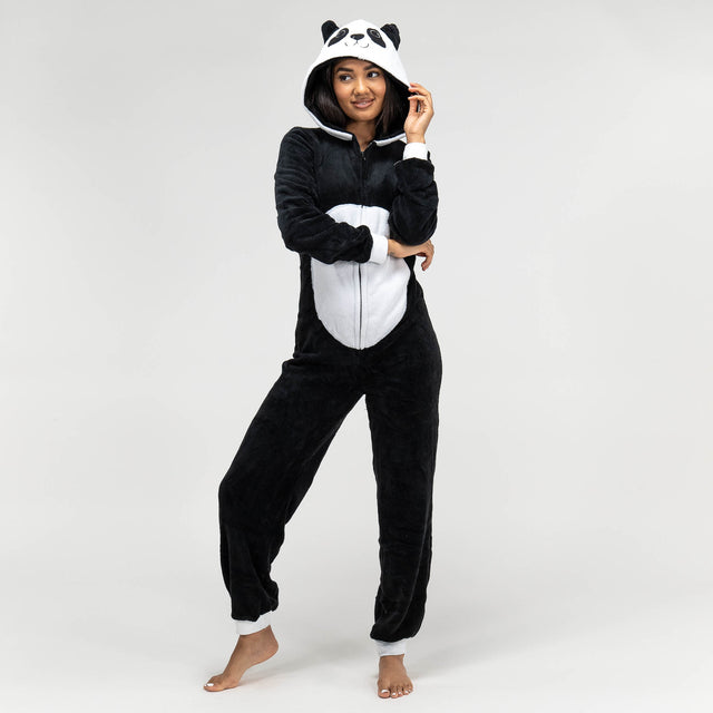 Onesie i Fleece med Djur för Dam - Panda 01