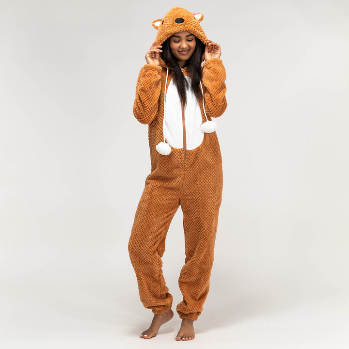 Onesie i Fleece med Djur för Dam - Räv 01