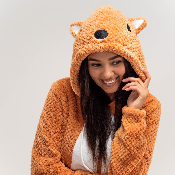 Onesie i Fleece med Djur för Dam - Räv 02