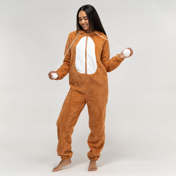 Onesie i Fleece med Djur för Dam - Räv 03