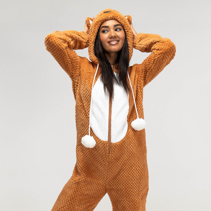 Onesie i Fleece med Djur för Dam - Räv 05