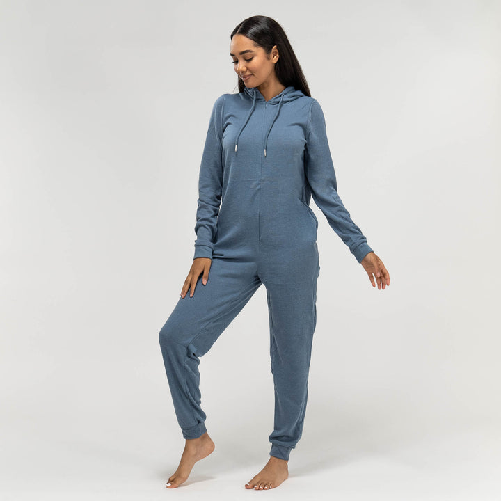 Onesie i Trikå för Dam - Blå 01