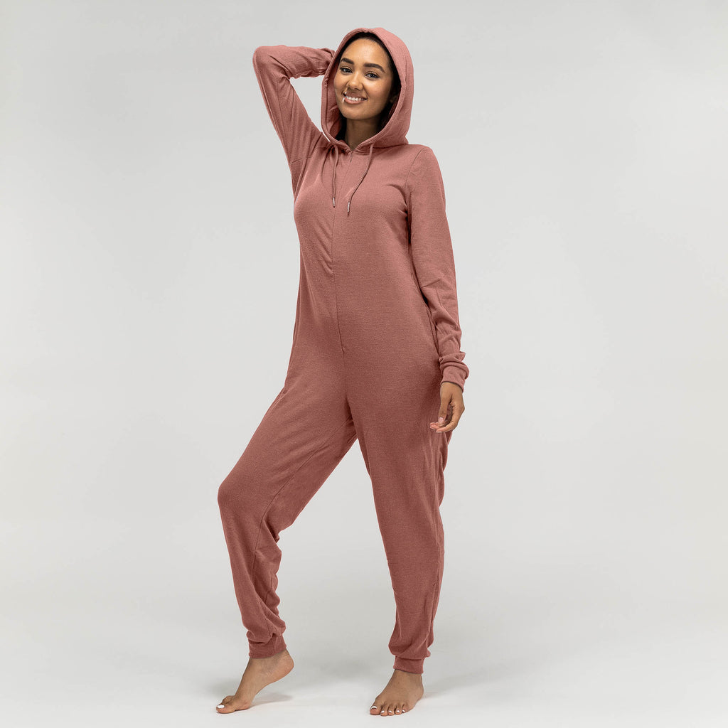 Onesie i Trikå för Dam - Rosa 02
