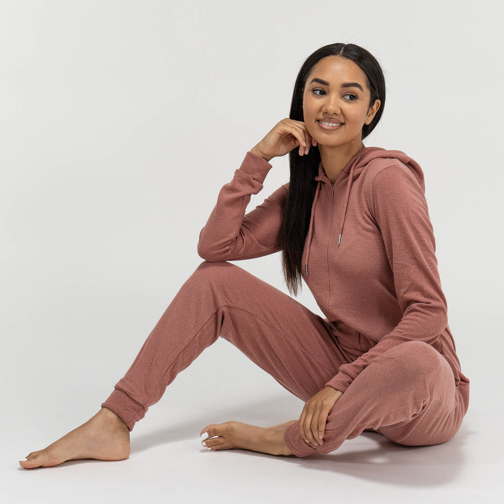 Onesie i Trikå för Dam - Rosa 04