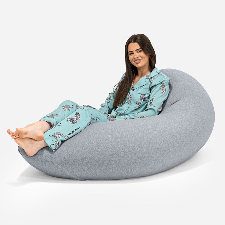Grande XL Saccosäck - Stretchig Bomull Ljusgrå 02