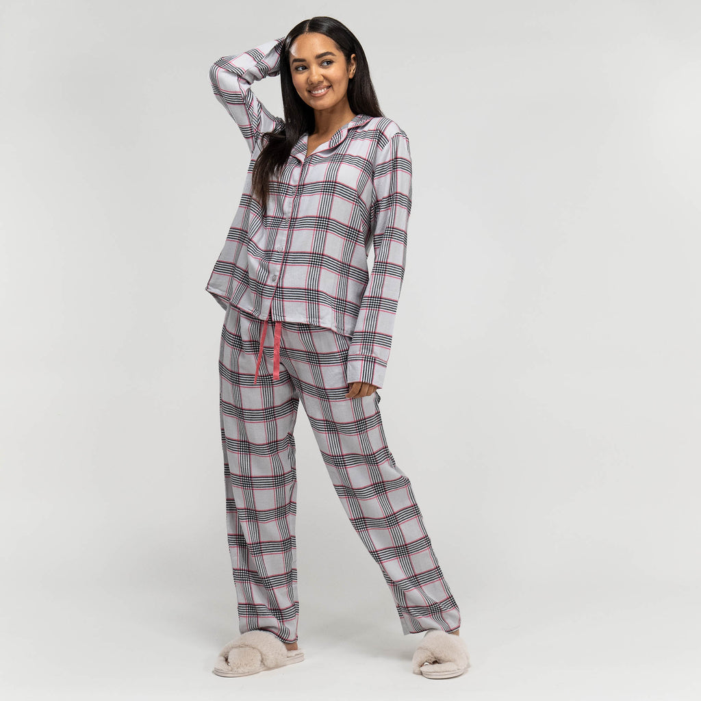 Pyjamas för Dam - Rutmönster Rosa 01