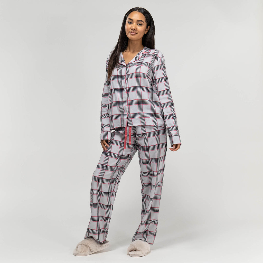 Pyjamas för Dam - Rutmönster Rosa 05