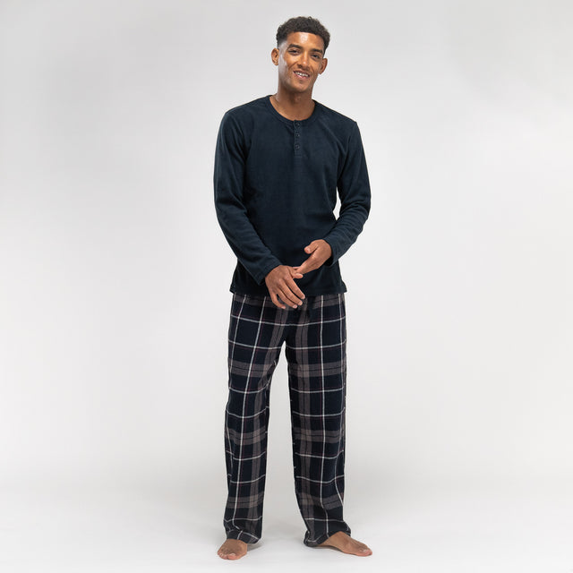 Pyjamas för Herr - Rutmönster Marinblå 01
