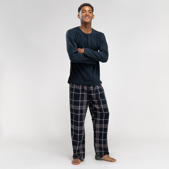 Pyjamas för Herr - Rutmönster Marinblå 02