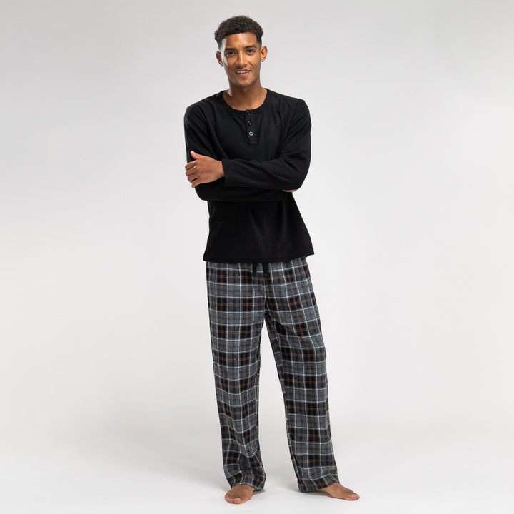 Pyjamas för Herr - Rutmönster Svart 02