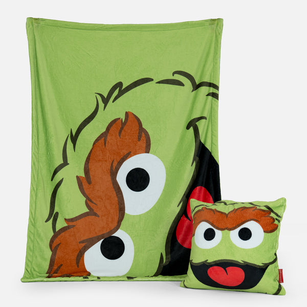 Pläd / Filt - Oscar The Grouch Fabric Close-up Image