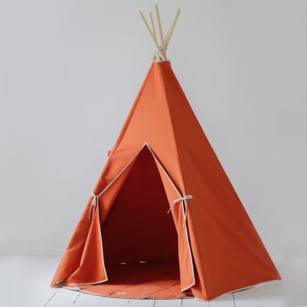 Tipi för Barn för Inomhusbruk - Orange Fabric Close-up Image