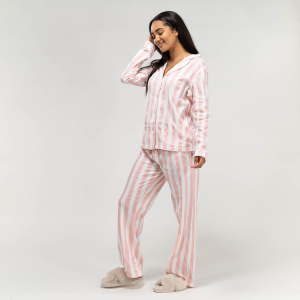 Trikåpyjamas för Dam - Ränder 01