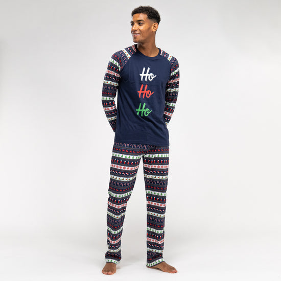 Trikåpyjamas för Herr - Fairisle-mönster 02