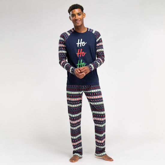 Trikåpyjamas för Herr - Fairisle-mönster 03