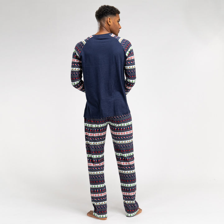 Trikåpyjamas för Herr - Fairisle-mönster 04
