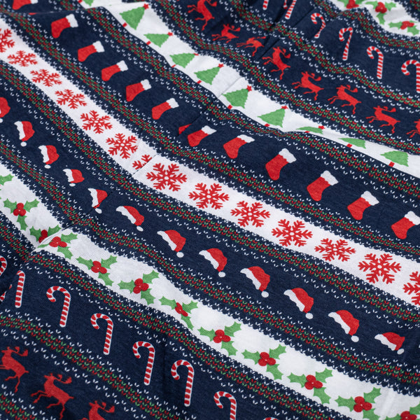 Trikåpyjamas för Herr - Fairisle-mönster Fabric Close-up Image